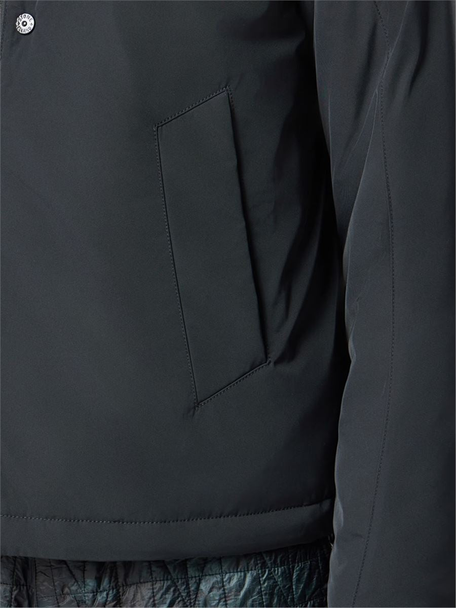 Padded hooded jacket with anti-drop and snap pockets-STONE ISLAND-Verso