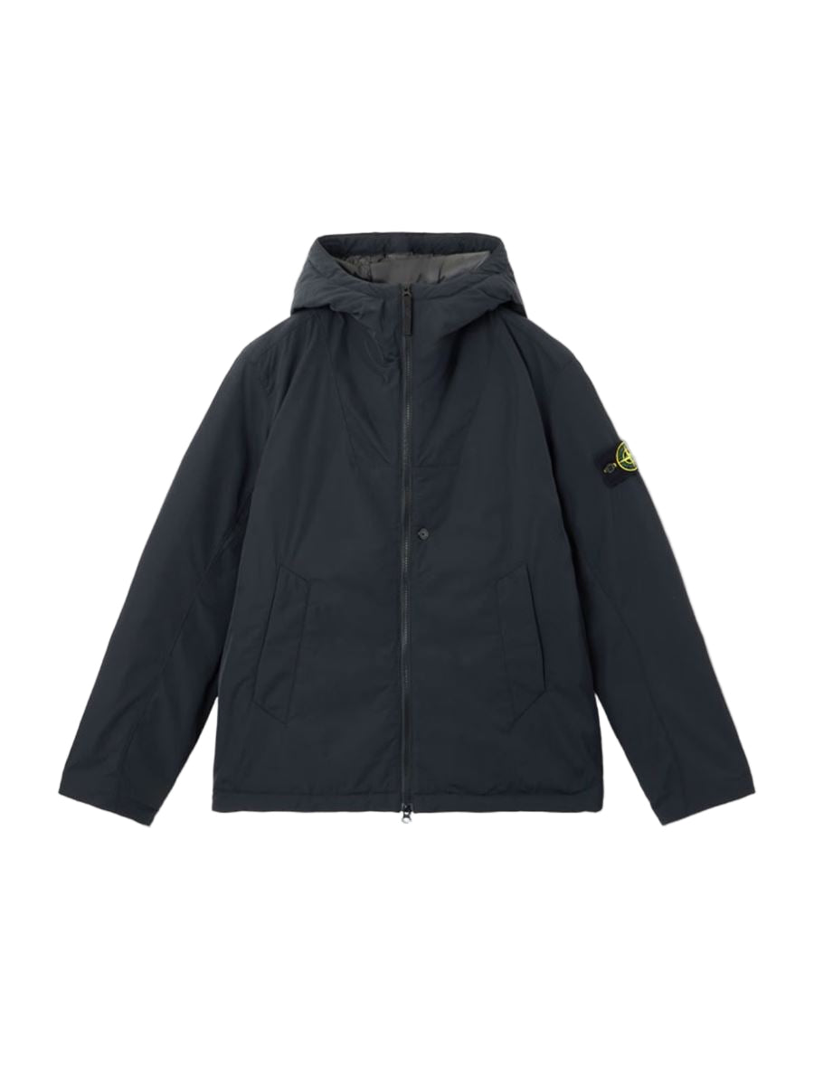 Padded hooded jacket with anti-drop and snap pockets-STONE ISLAND-Verso
