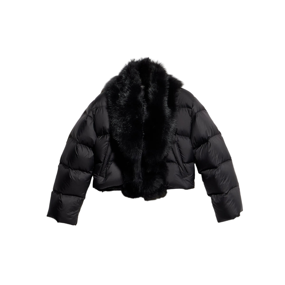Padded polyester jacket with shearling-GUCCI-Verso