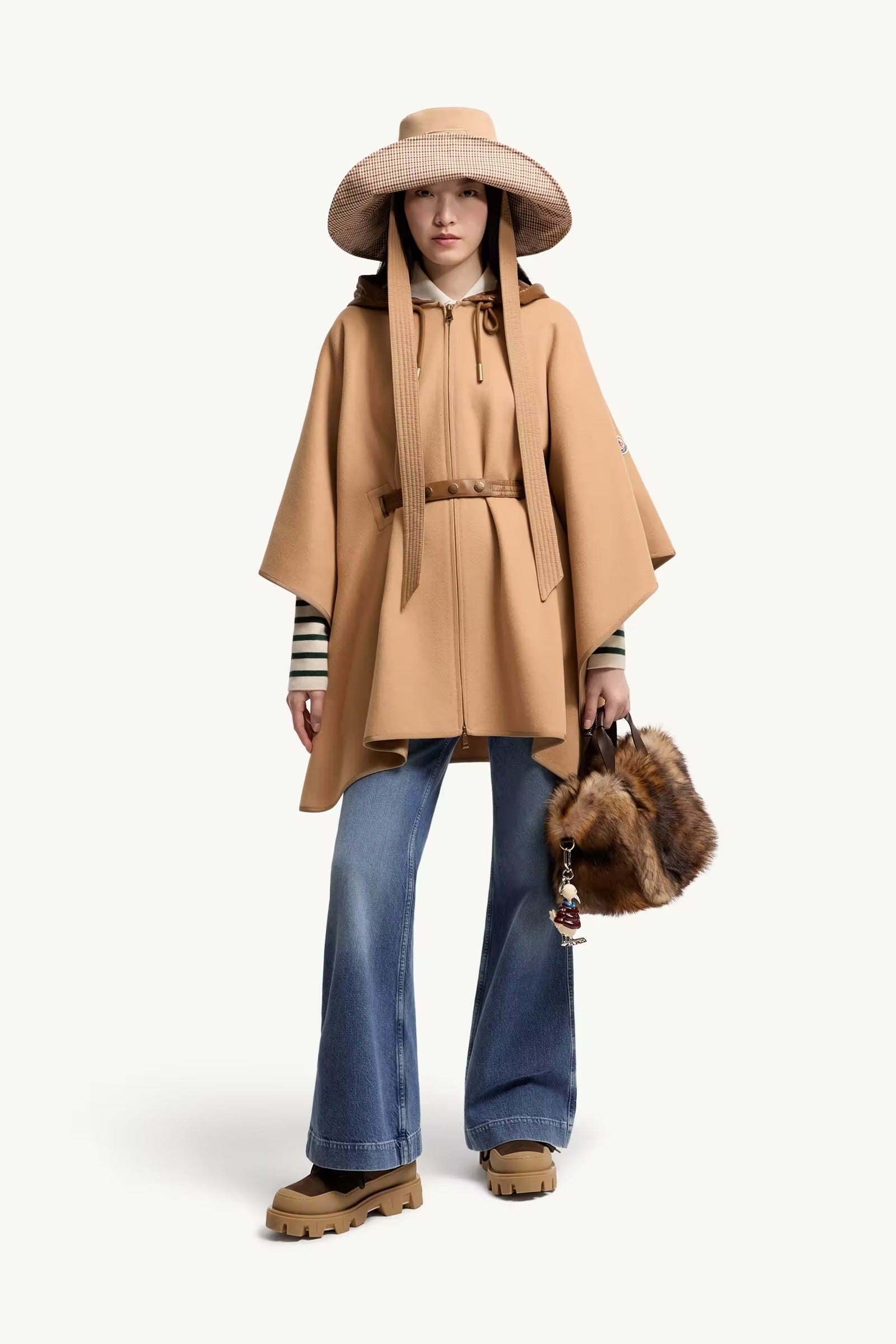Padded wool blend cape-MONCLER-Verso
