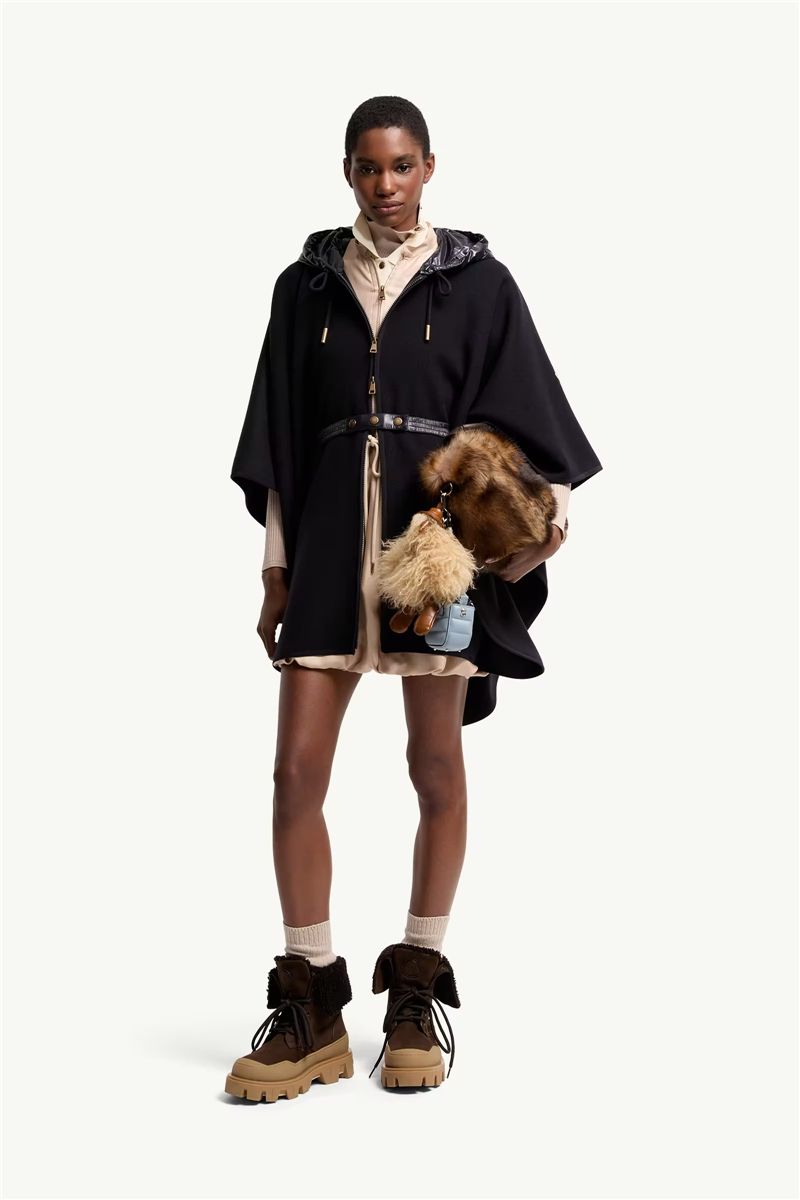 Padded wool blend cape-MONCLER-Verso