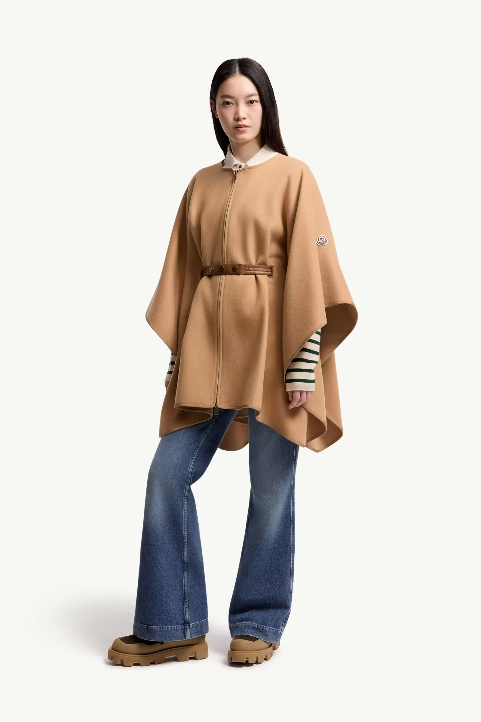 Padded wool blend cape-MONCLER-Verso