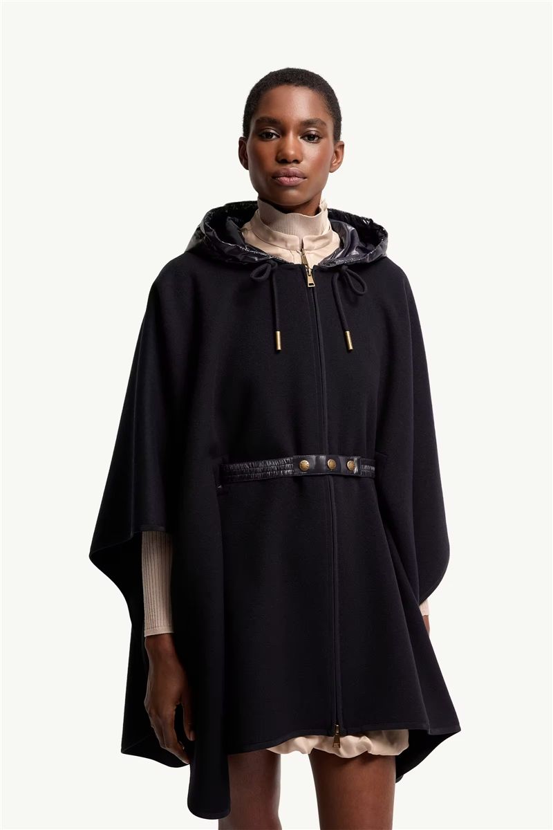 Padded wool blend cape-MONCLER-Verso