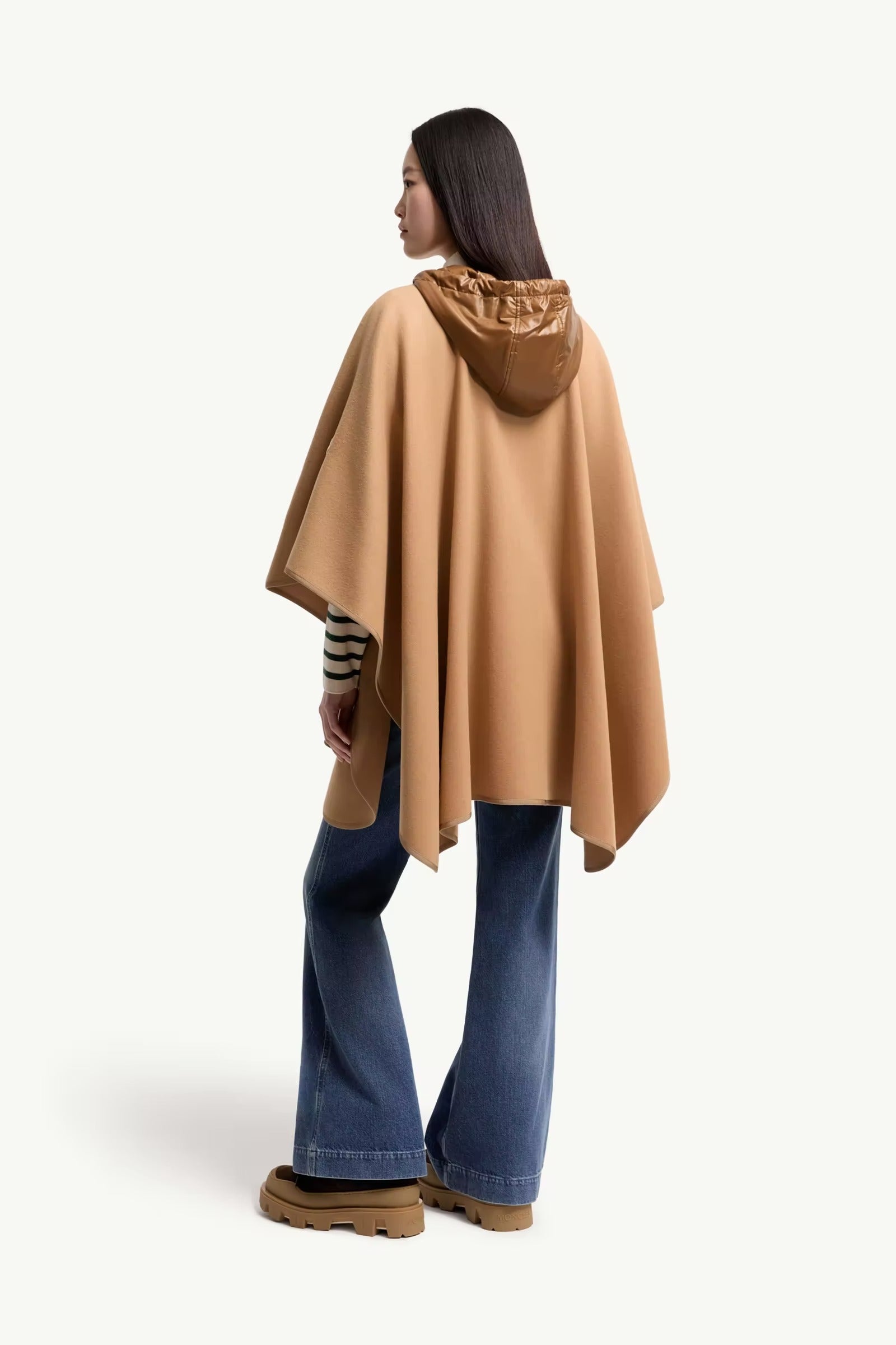 Padded wool blend cape-MONCLER-Verso