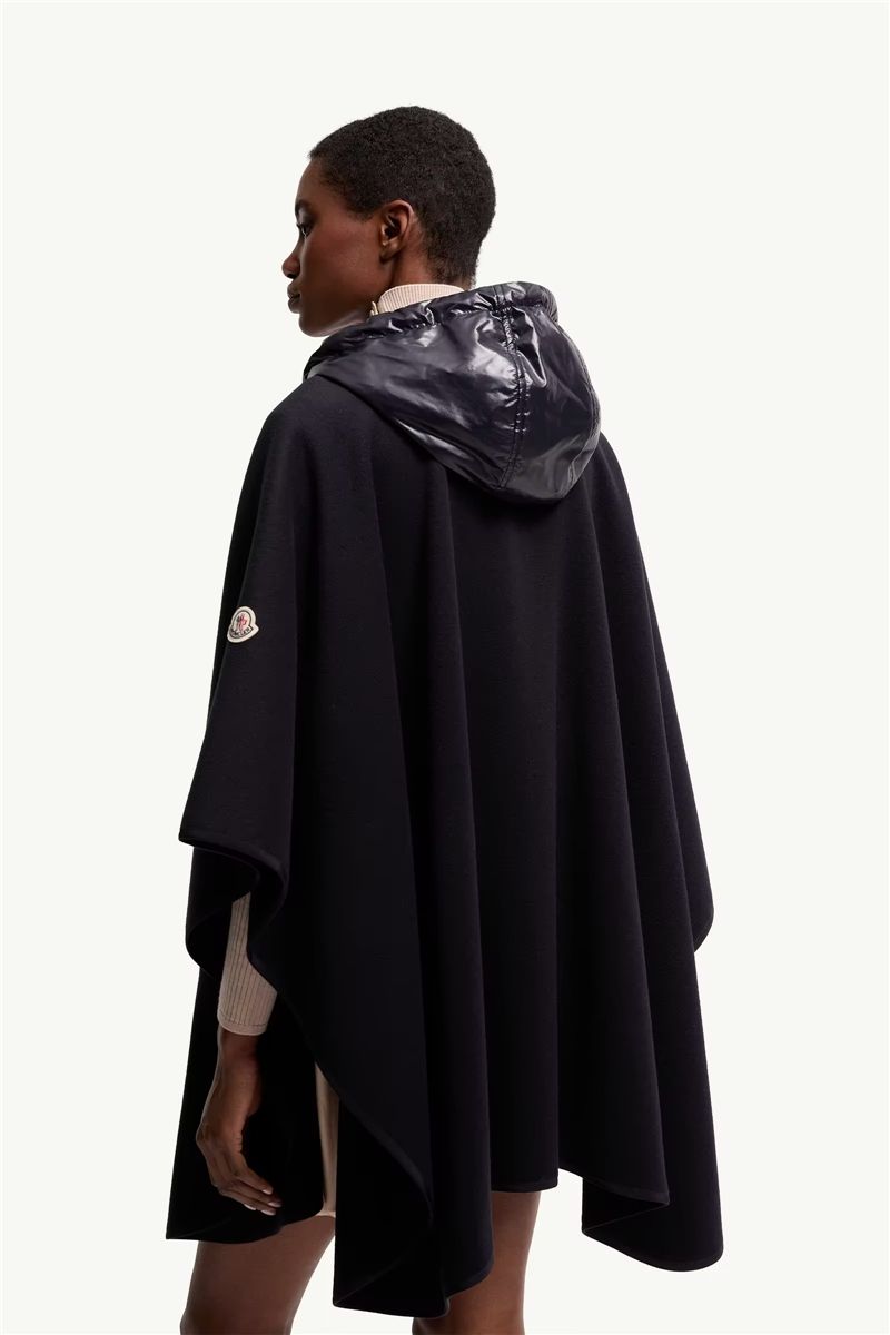Padded wool blend cape-MONCLER-Verso