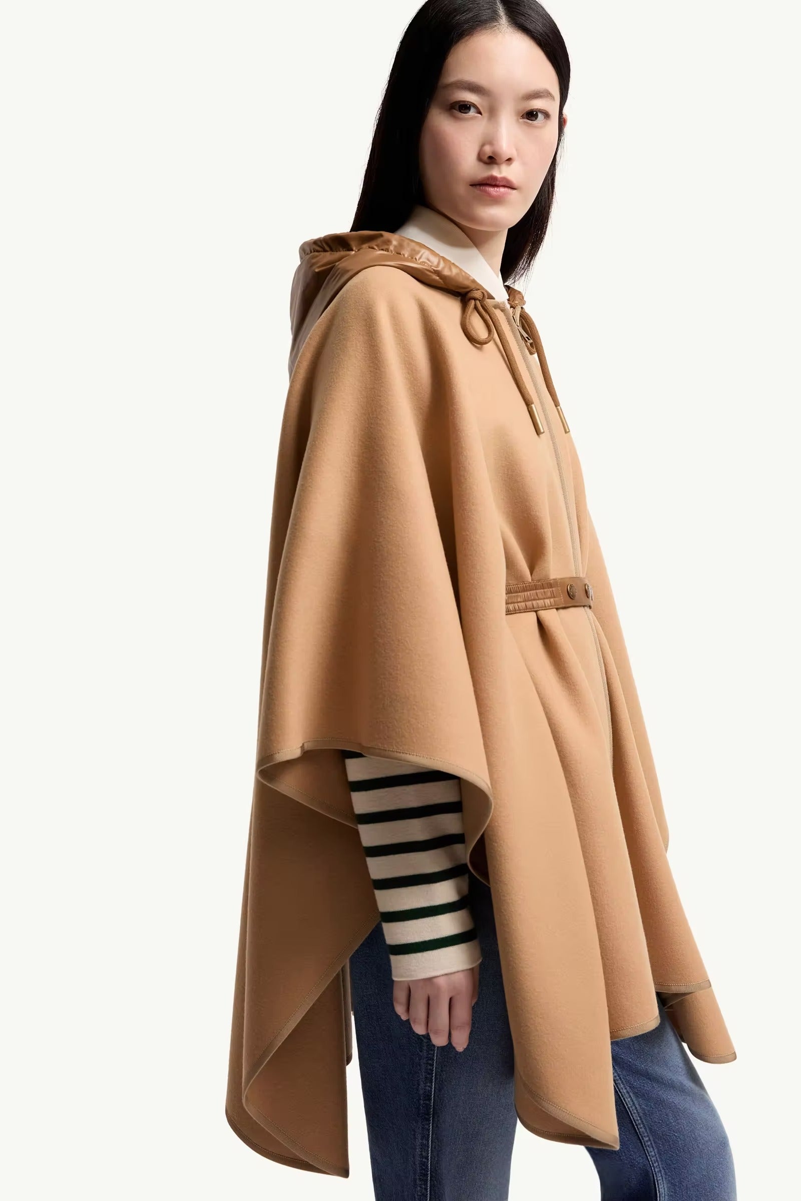 Padded wool blend cape-MONCLER-Verso