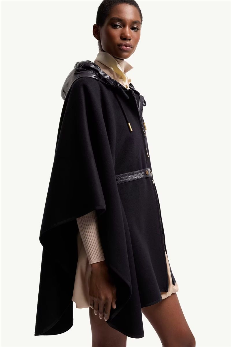 Padded wool blend cape-MONCLER-Verso