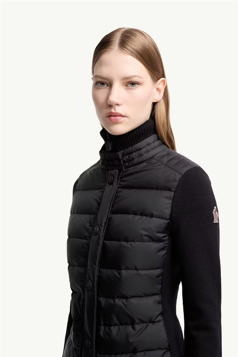 Padded wool blend cardigan-MONCLER-Verso