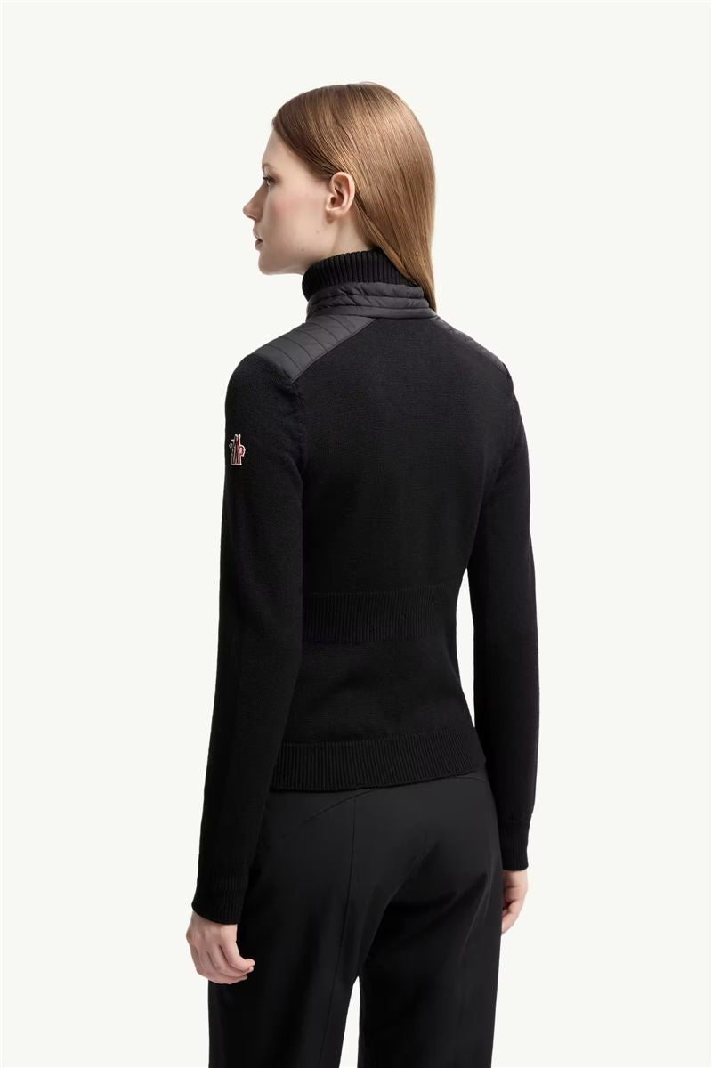 Padded wool blend cardigan-MONCLER-Verso