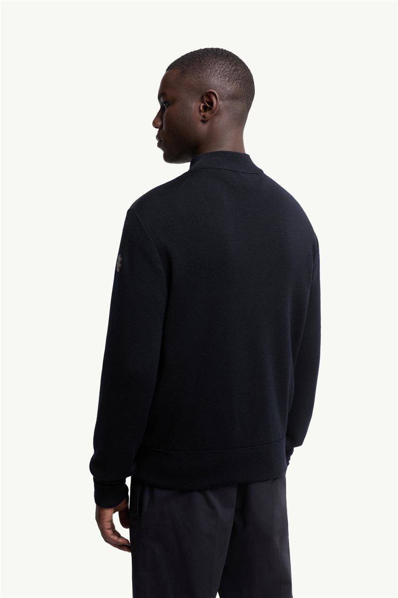 padded wool zip-up cardigan-MONCLER-Verso