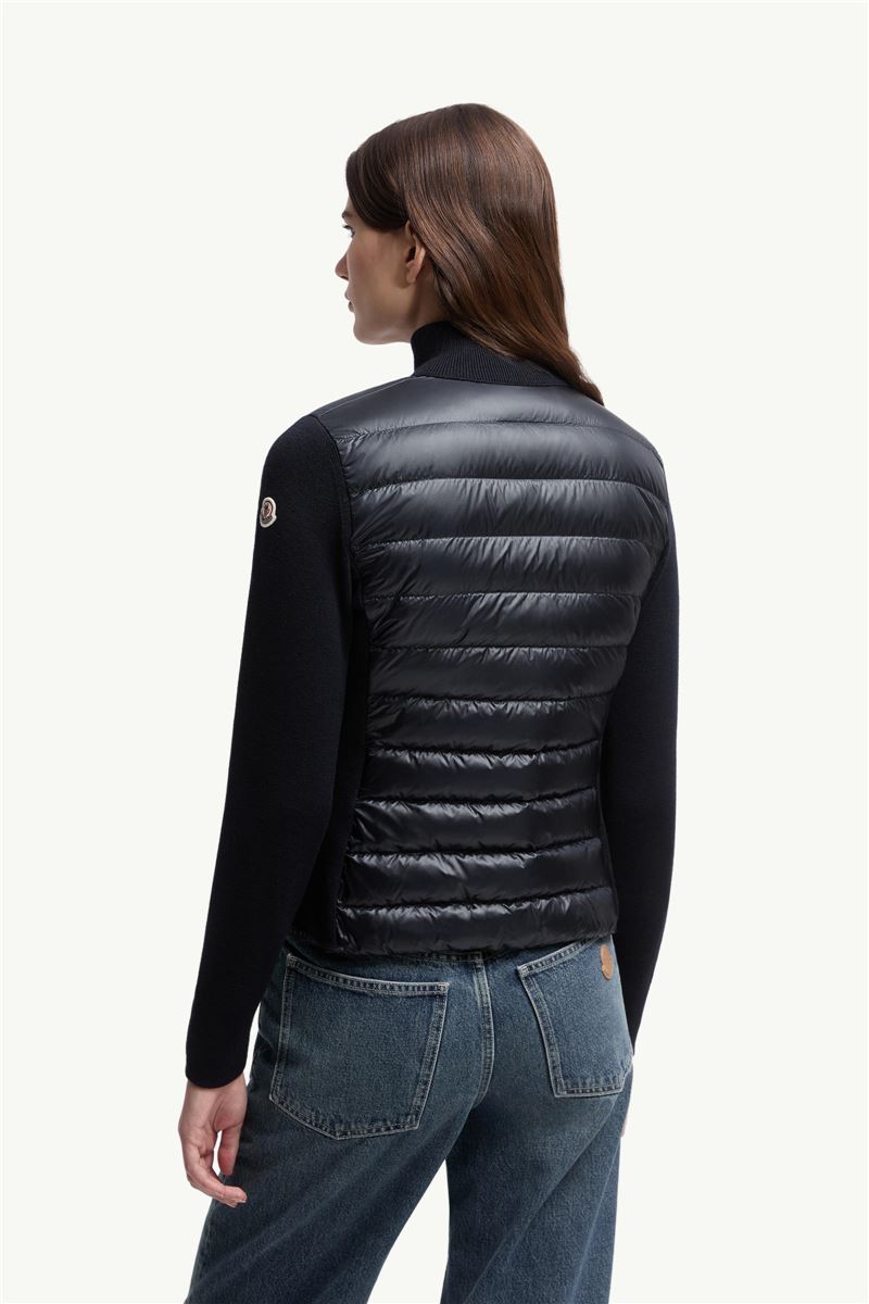 PADDED WOOL ZIP-UP CARDIGAN-MONCLER-Verso