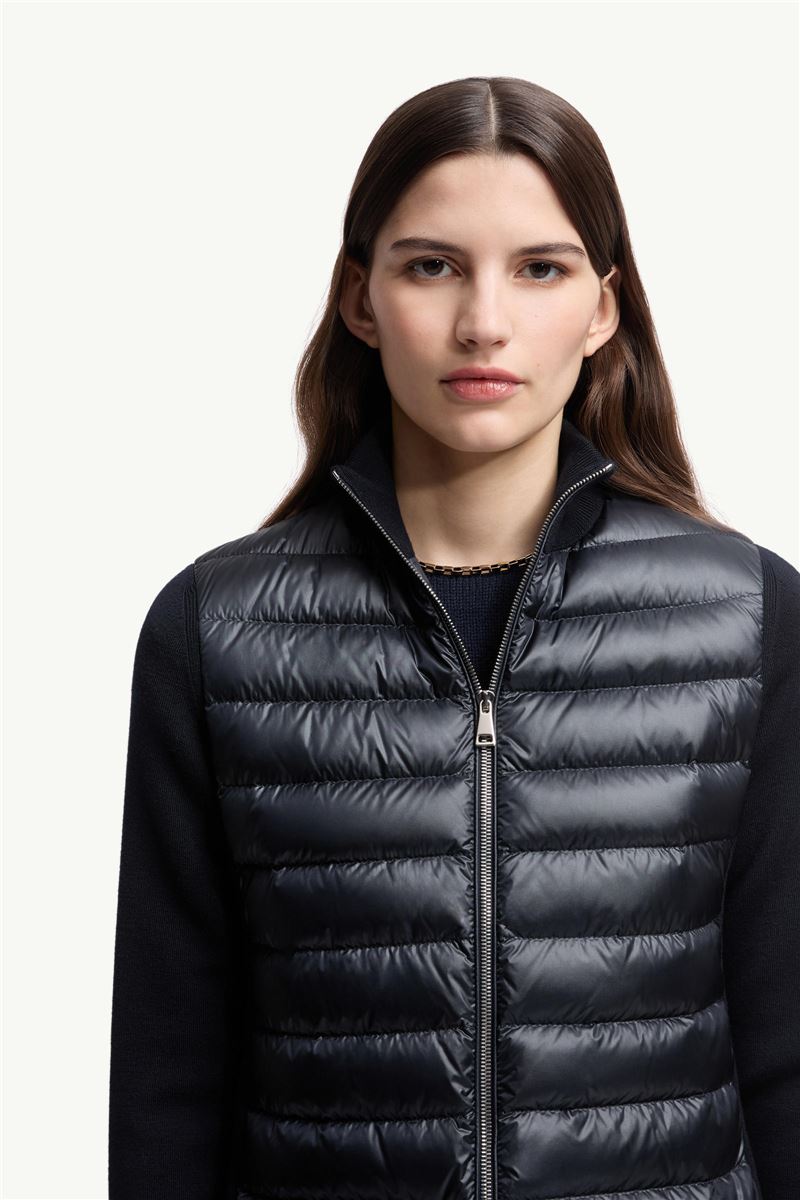 PADDED WOOL ZIP-UP CARDIGAN-MONCLER-Verso