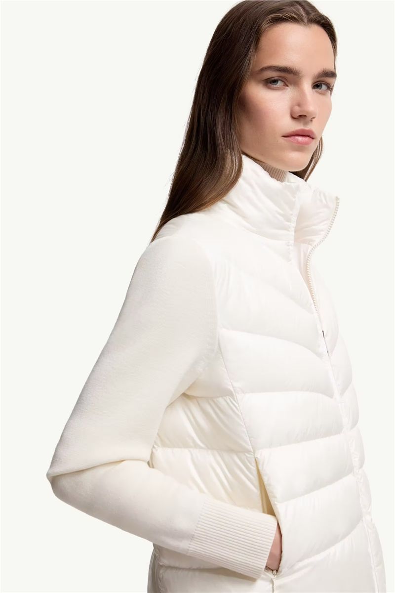 Padded wool zip-up cardigan-MONCLER-Verso