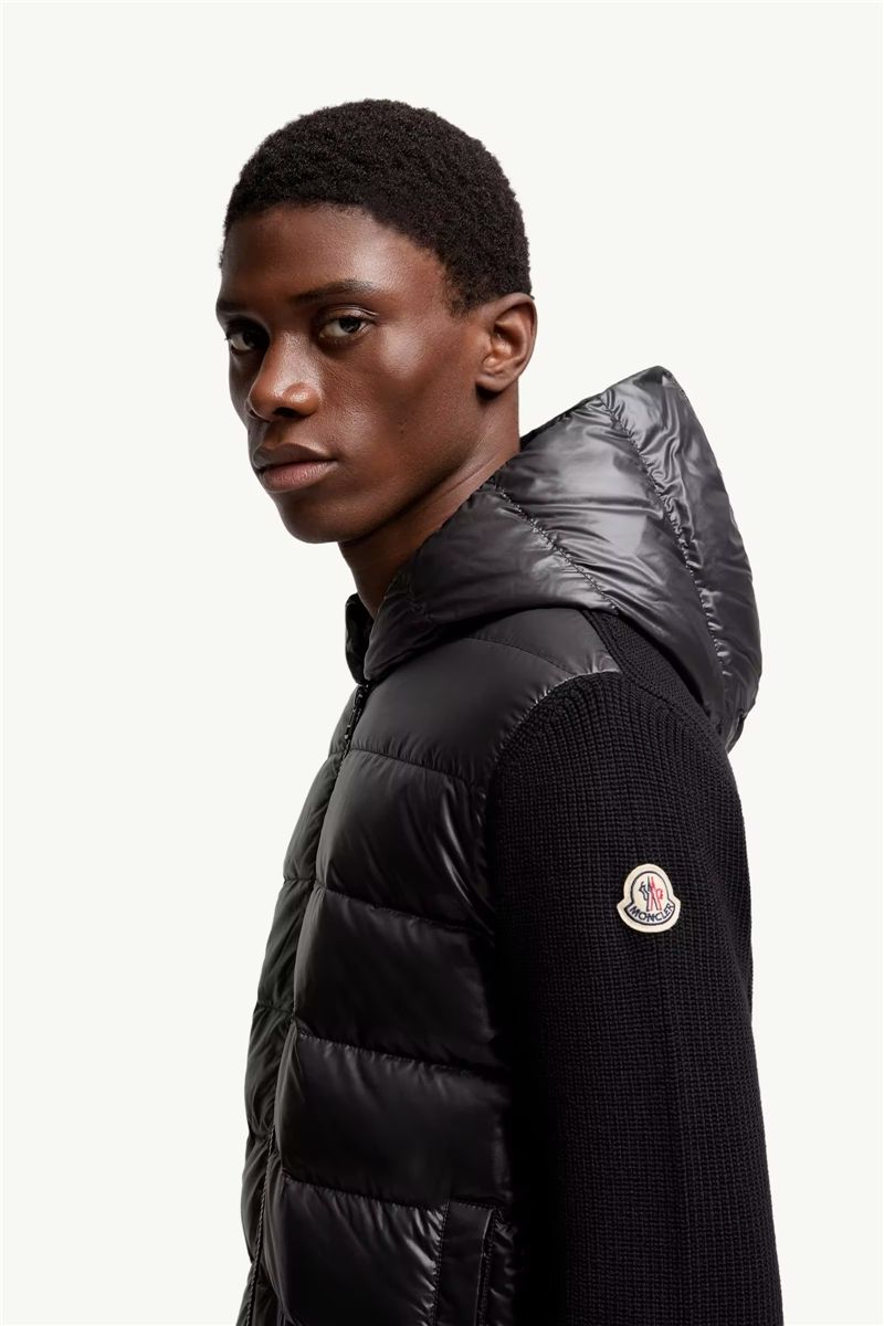 Padded wool zip-up hoodie-MONCLER-Verso