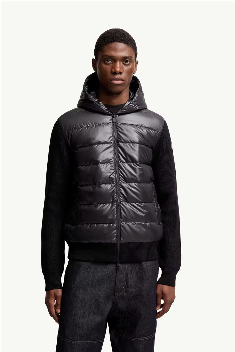 Padded wool zip-up hoodie-MONCLER-Verso