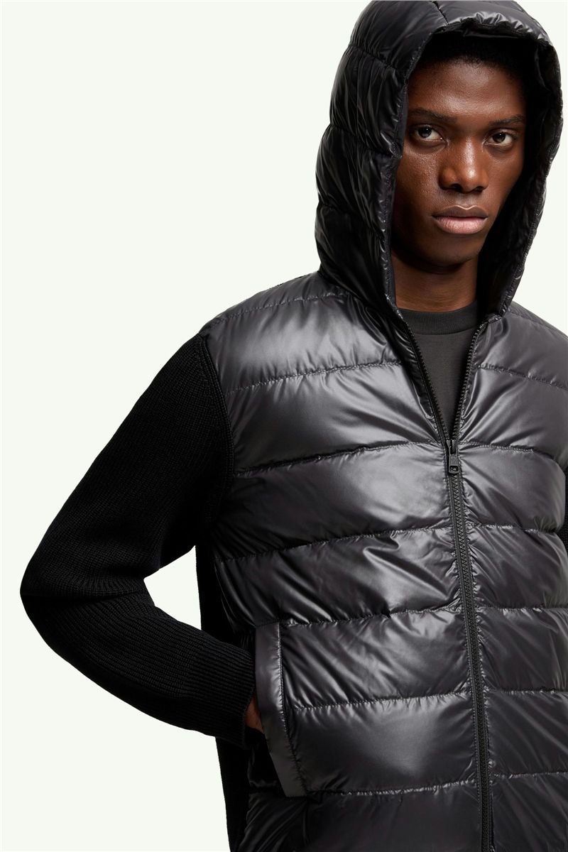 Padded wool zip-up hoodie-MONCLER-Verso