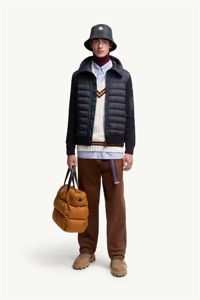 Padded zip-up cardigan-MONCLER-Verso