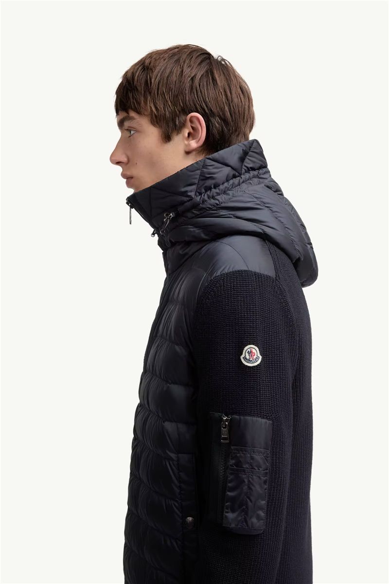 Padded zip-up cardigan-MONCLER-Verso
