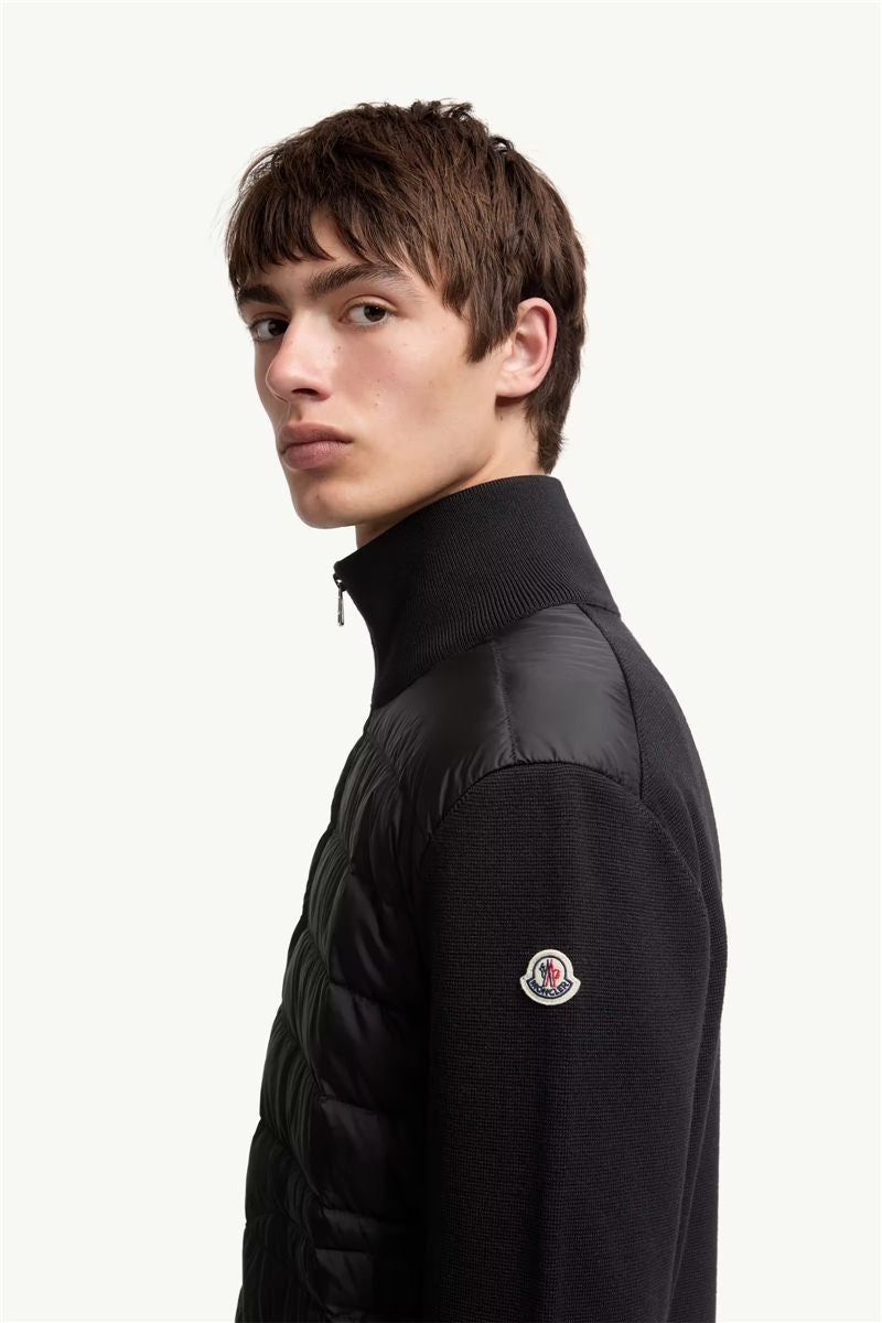 Padded zip-up cardigan-MONCLER-Verso