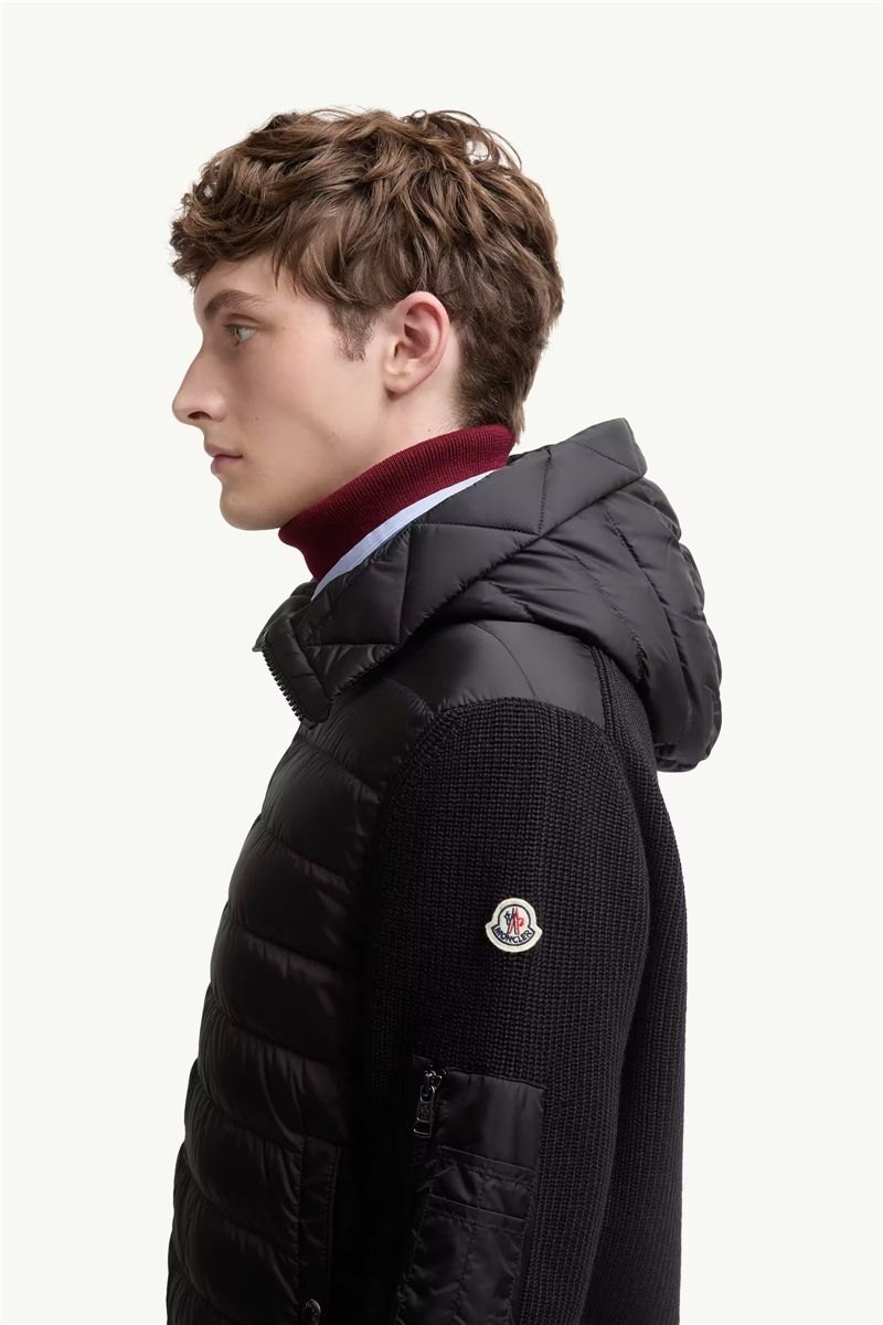 Padded zip-up cardigan-MONCLER-Verso