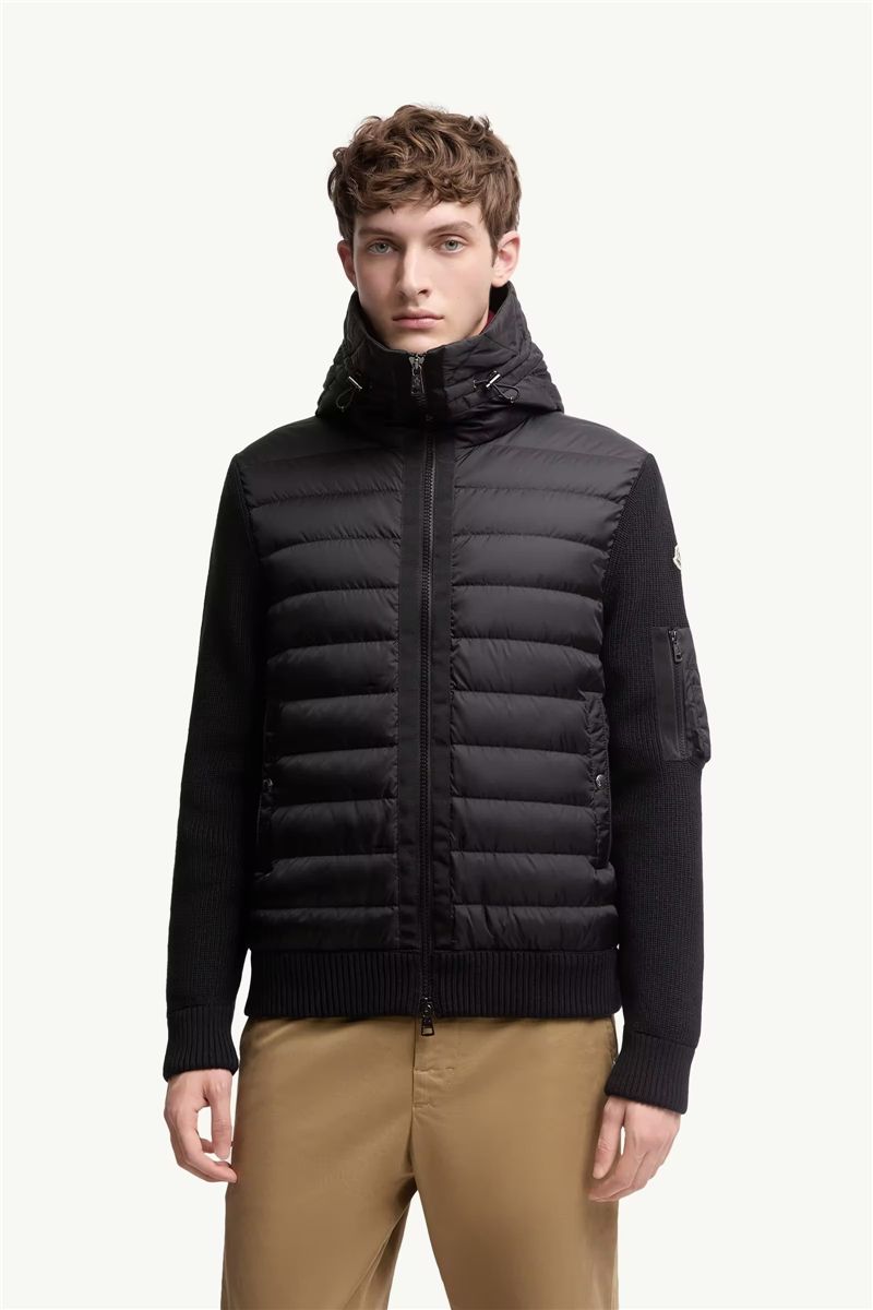 Padded zip-up cardigan-MONCLER-Verso