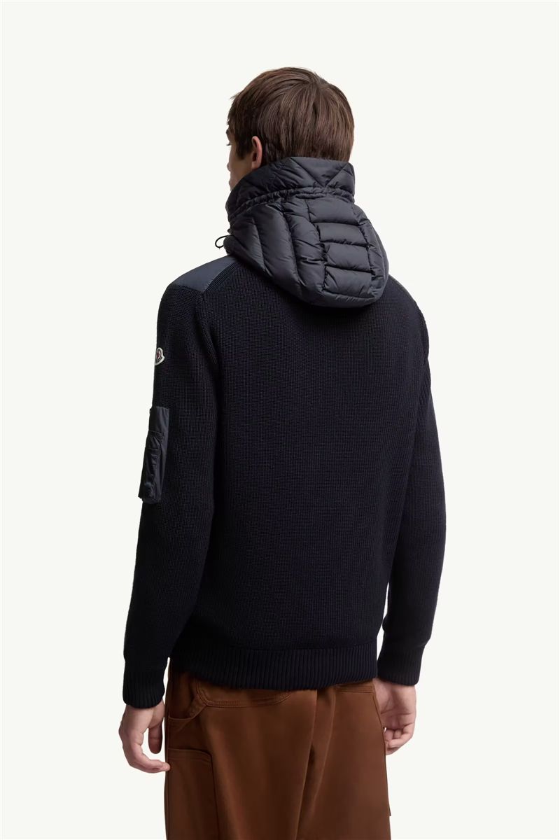 Padded zip-up cardigan-MONCLER-Verso