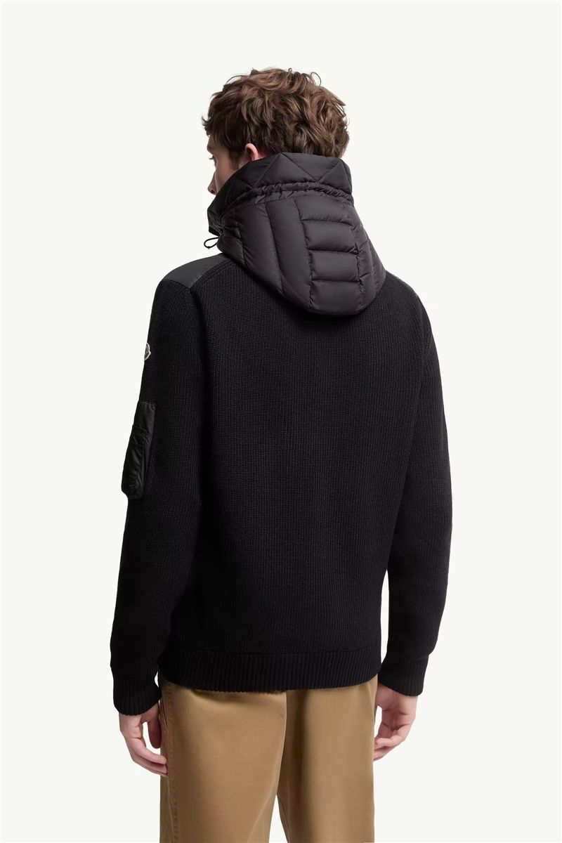 Padded zip-up cardigan-MONCLER-Verso