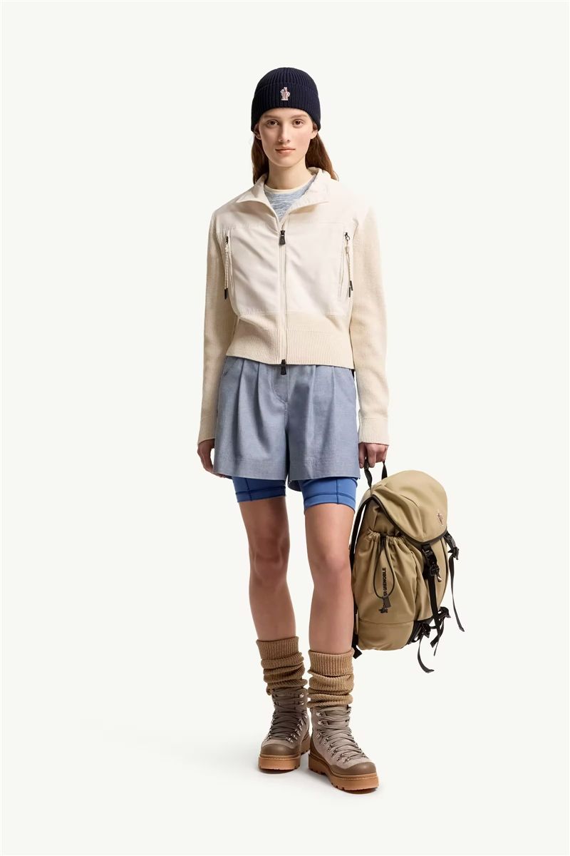 Padded zip-up cotton cardigan-MONCLER-Verso