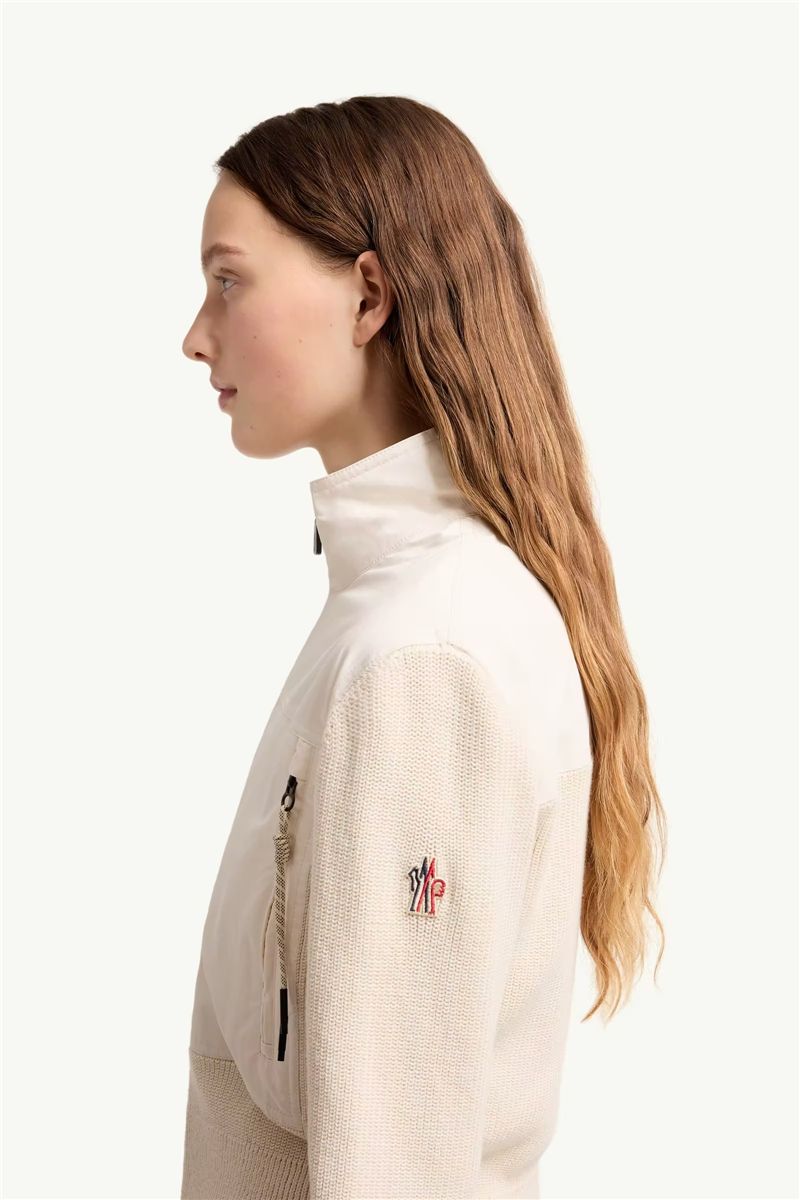 Padded zip-up cotton cardigan-MONCLER-Verso