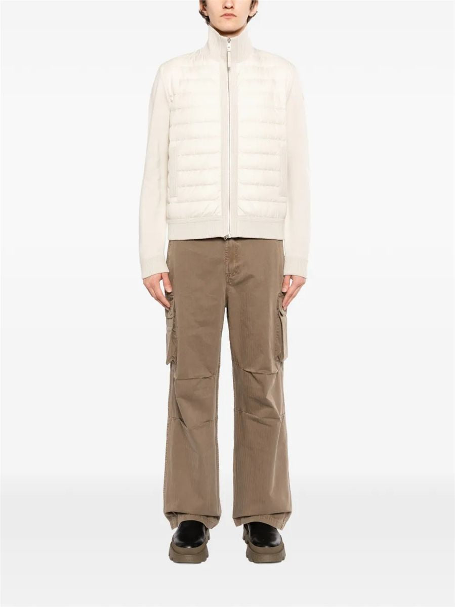 Padded zip-up wool cardigan-MONCLER-Verso