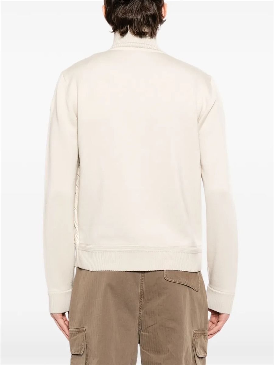 Padded zip-up wool cardigan-MONCLER-Verso