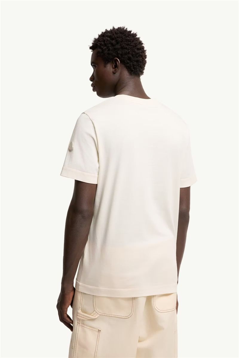 Paisley Print Cotton T-shirt-MONCLER-Verso