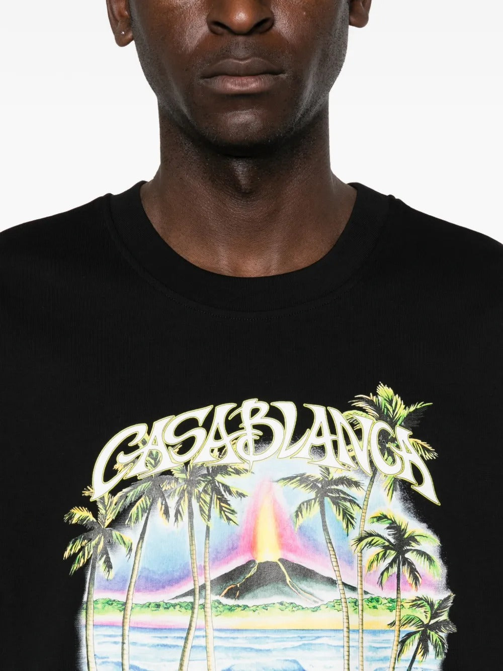Palm-tree Tropical Print T-shirt-CASABLANCA-Verso