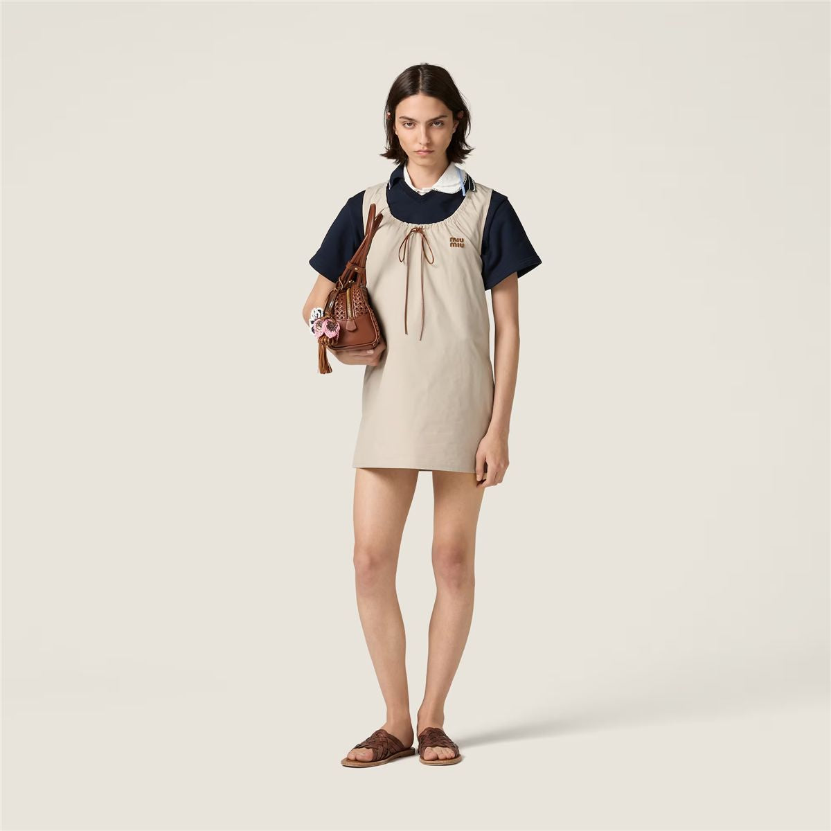 Panama cotton dress-MIU MIU-Verso
