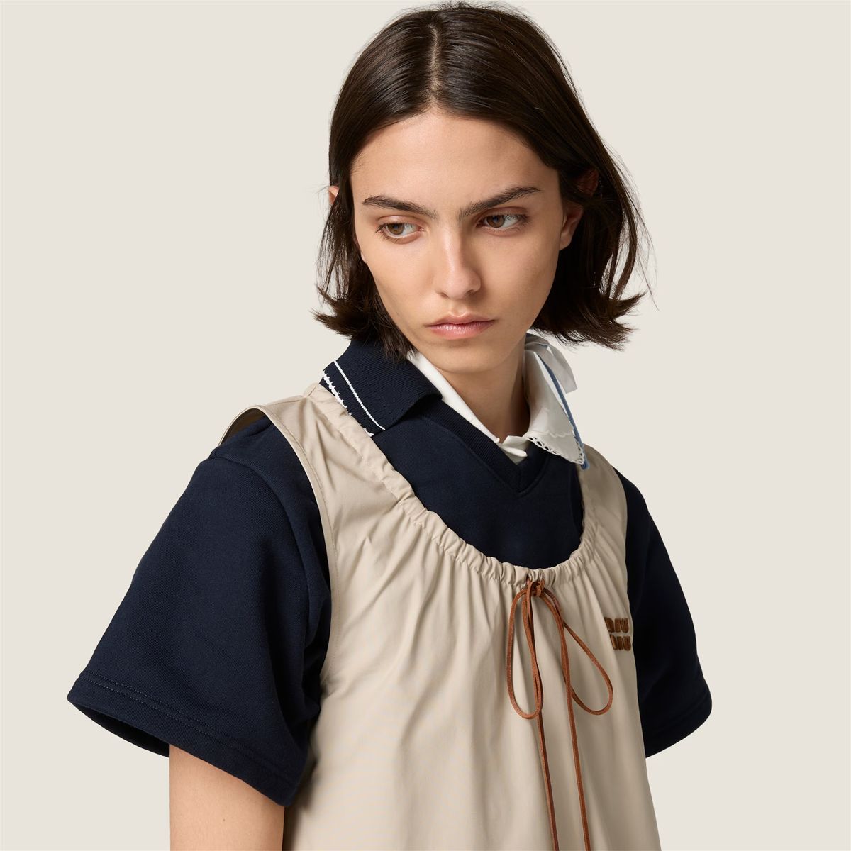 Panama cotton dress-MIU MIU-Verso
