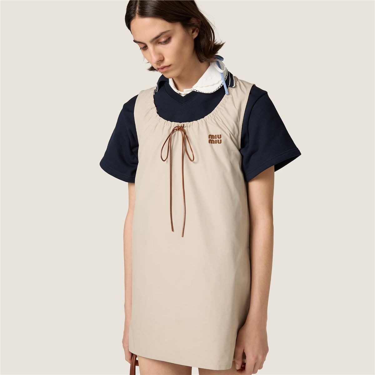 Panama cotton dress-MIU MIU-Verso