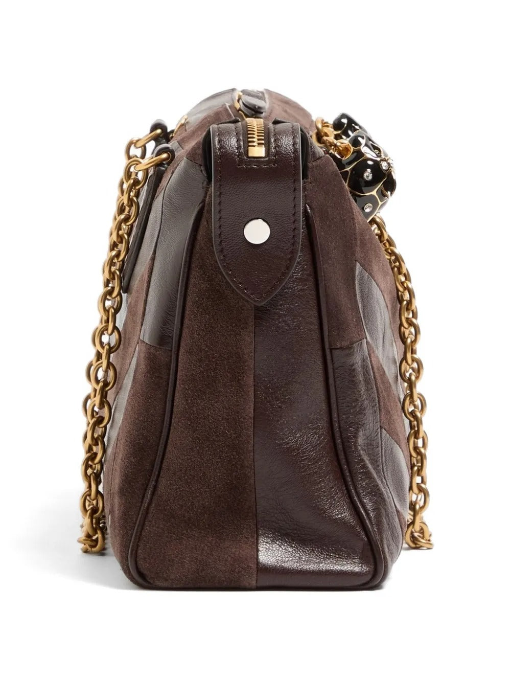 Panthea medium shoulder bag in suede and nappa with chevron motif-VALENTINO-Verso