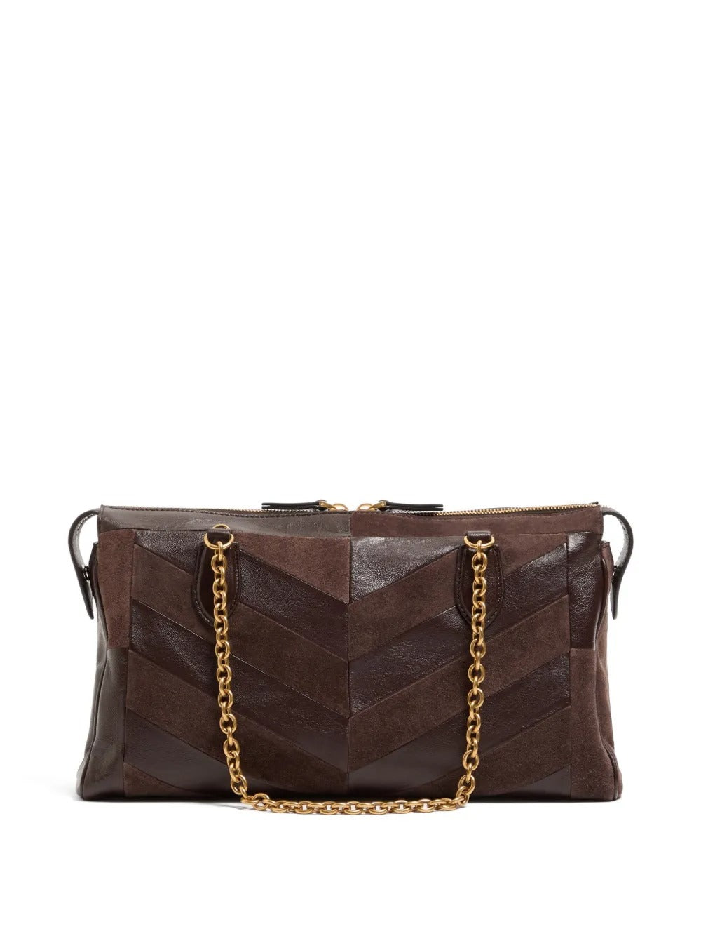 Panthea medium shoulder bag in suede and nappa with chevron motif-VALENTINO-Verso
