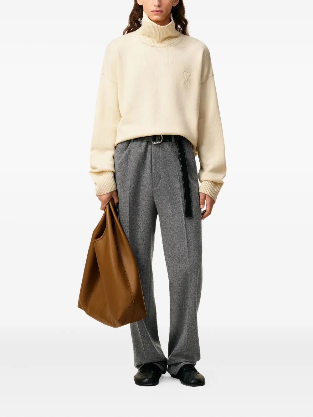 Paris ami de coeur funnel-neck wool sweater-AMI-Verso