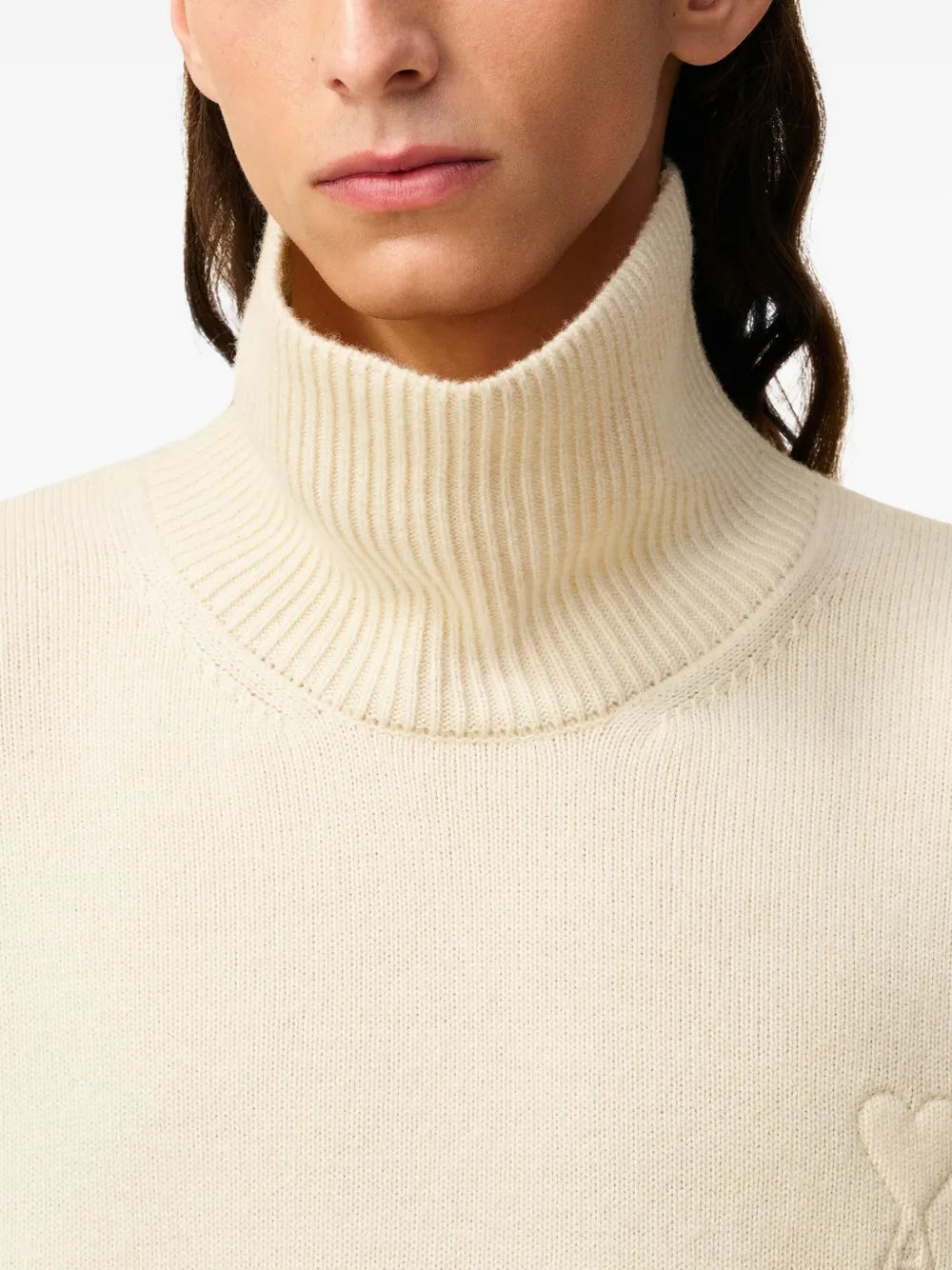 Paris ami de coeur funnel-neck wool sweater-AMI-Verso