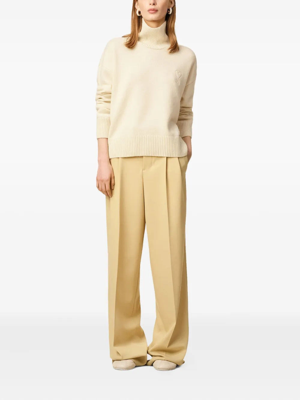 Paris ami de coeur funnel-neck wool sweater-AMI-Verso