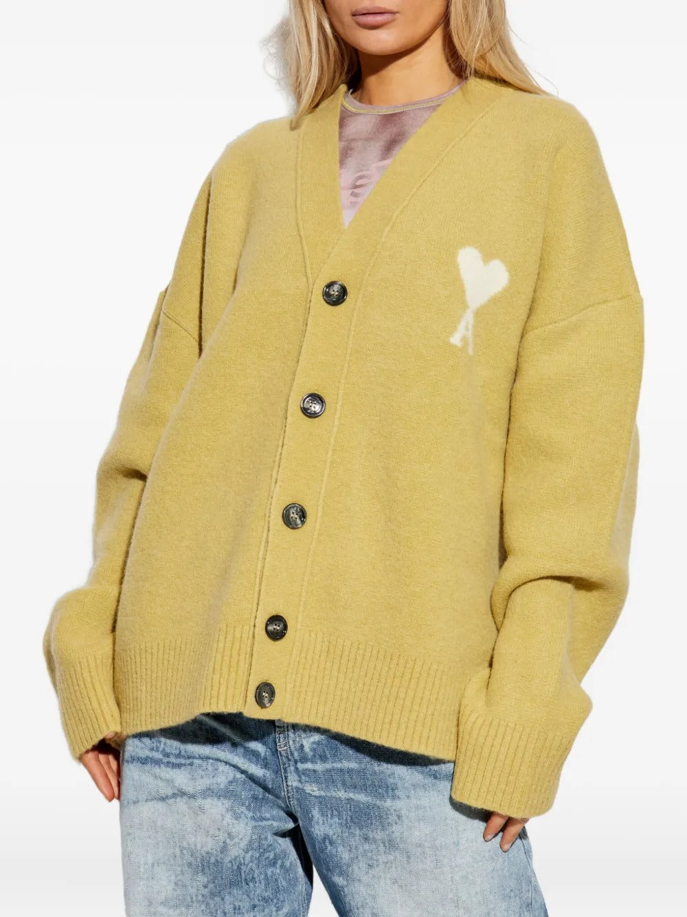 Paris Ami de coeur logo cardigan-AMI-Verso