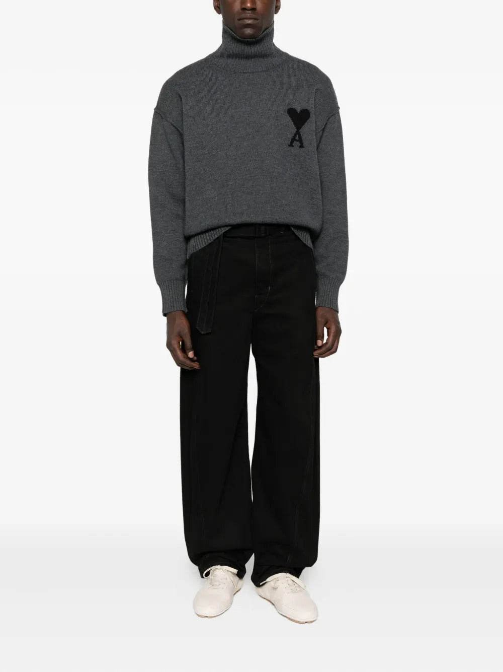 Paris ami de coeur roll-neck sweater-AMI-Verso