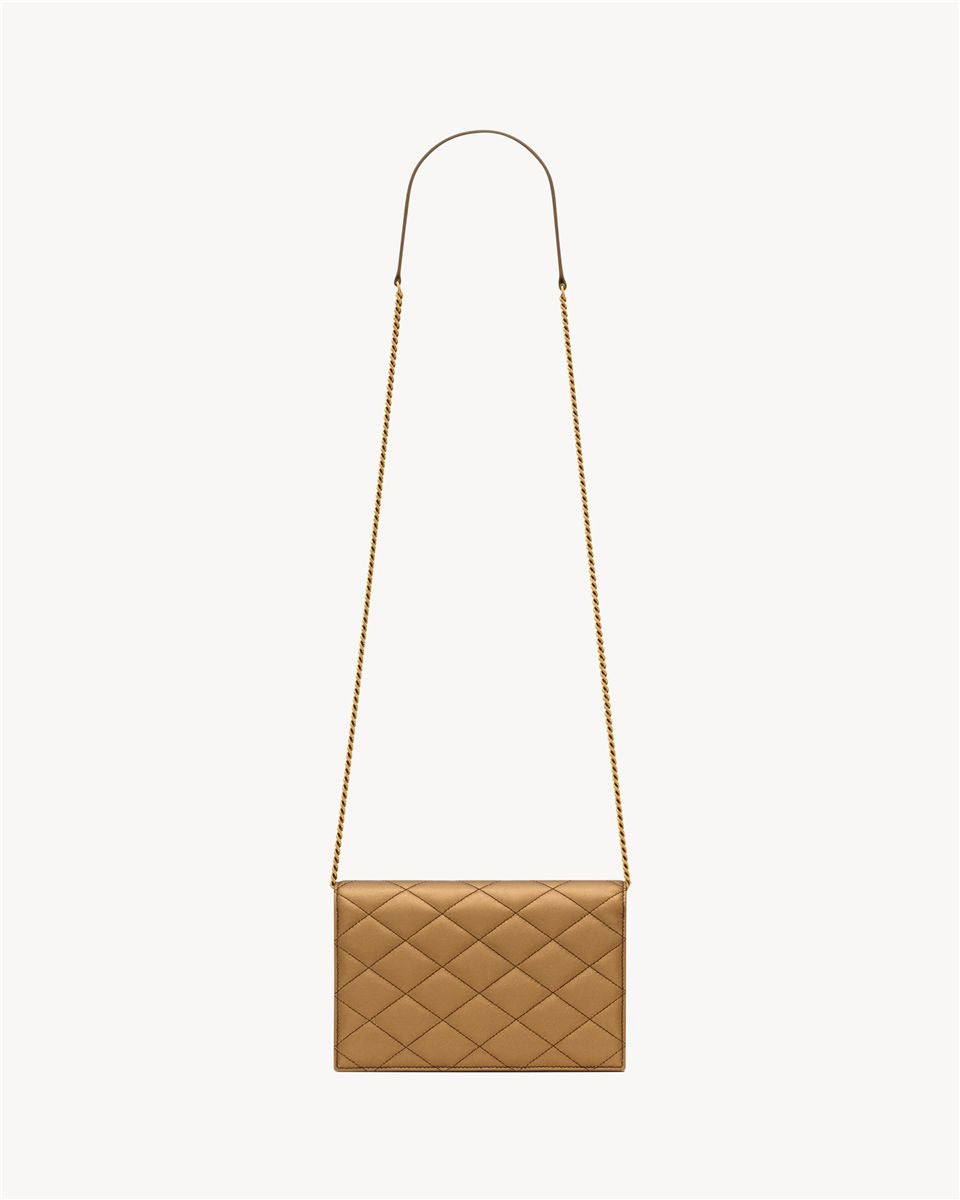 Paris chain wallet in metallic leather-SAINT LAURENT-Verso