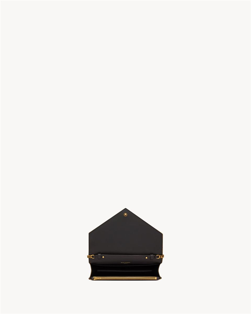Paris chain wallet in metallic leather-SAINT LAURENT-Verso