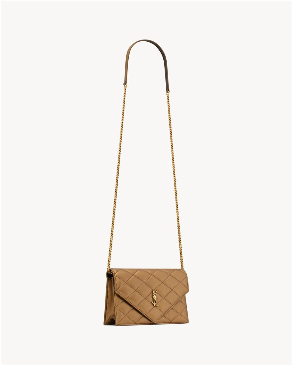 Paris chain wallet in metallic leather-SAINT LAURENT-Verso