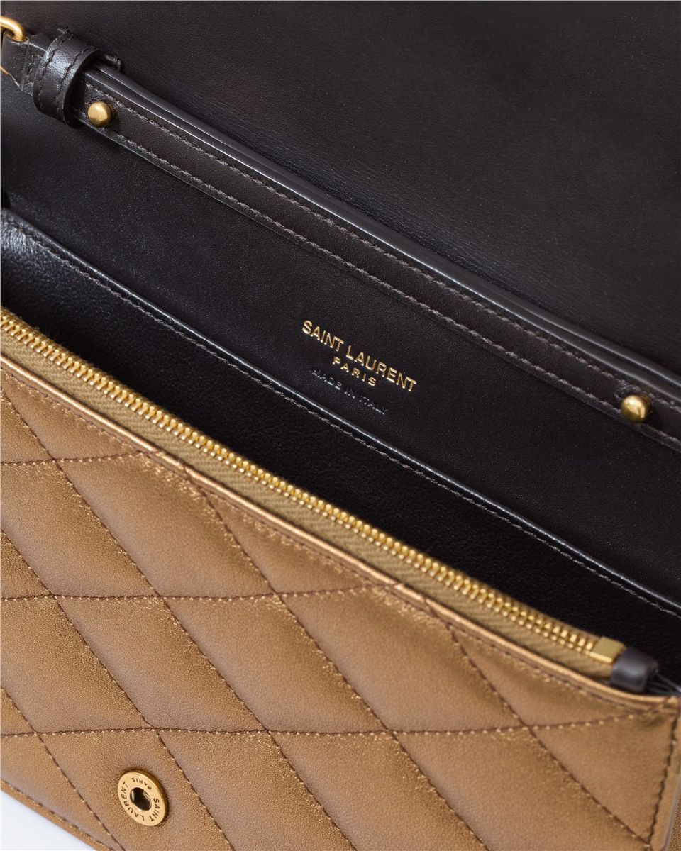 Paris chain wallet in metallic leather-SAINT LAURENT-Verso