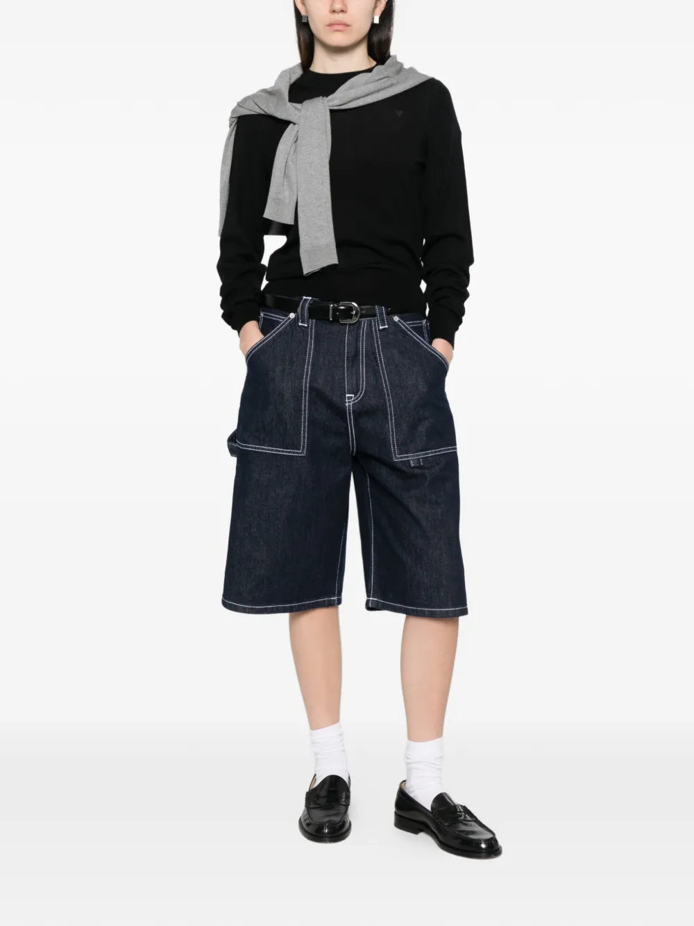 Paris crewneck detail jumper-AMI-Verso