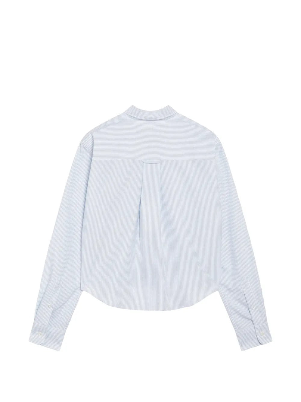 Paris cropped striped cotton shirt with embossed ami de coeur-AMI-Verso