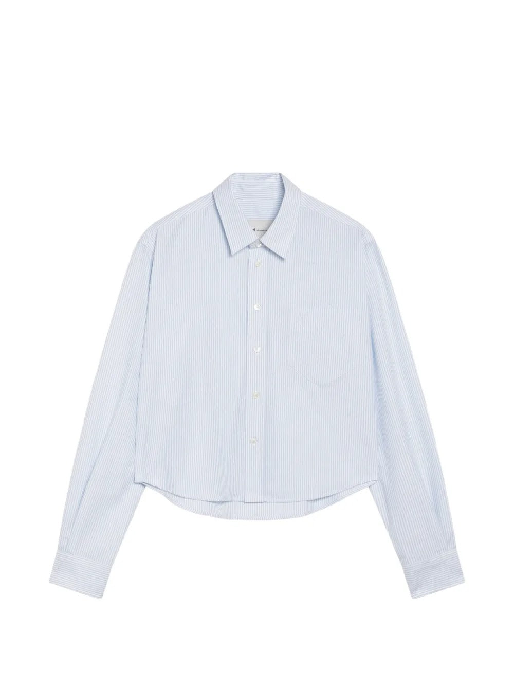 Paris cropped striped cotton shirt with embossed ami de coeur-AMI-309704-34-Verso